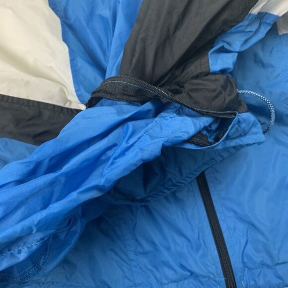 Vintage 90s Nike Gray Tag Windbreaker Jacket L Black Blue Aqua Colorblock - Picture 4 of 7